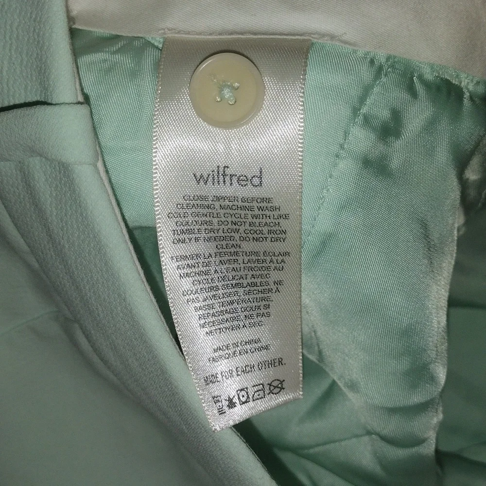 Wilfred Arizona Mint Green Ankle High Waisted Wide Leg Pleated Pant 8
